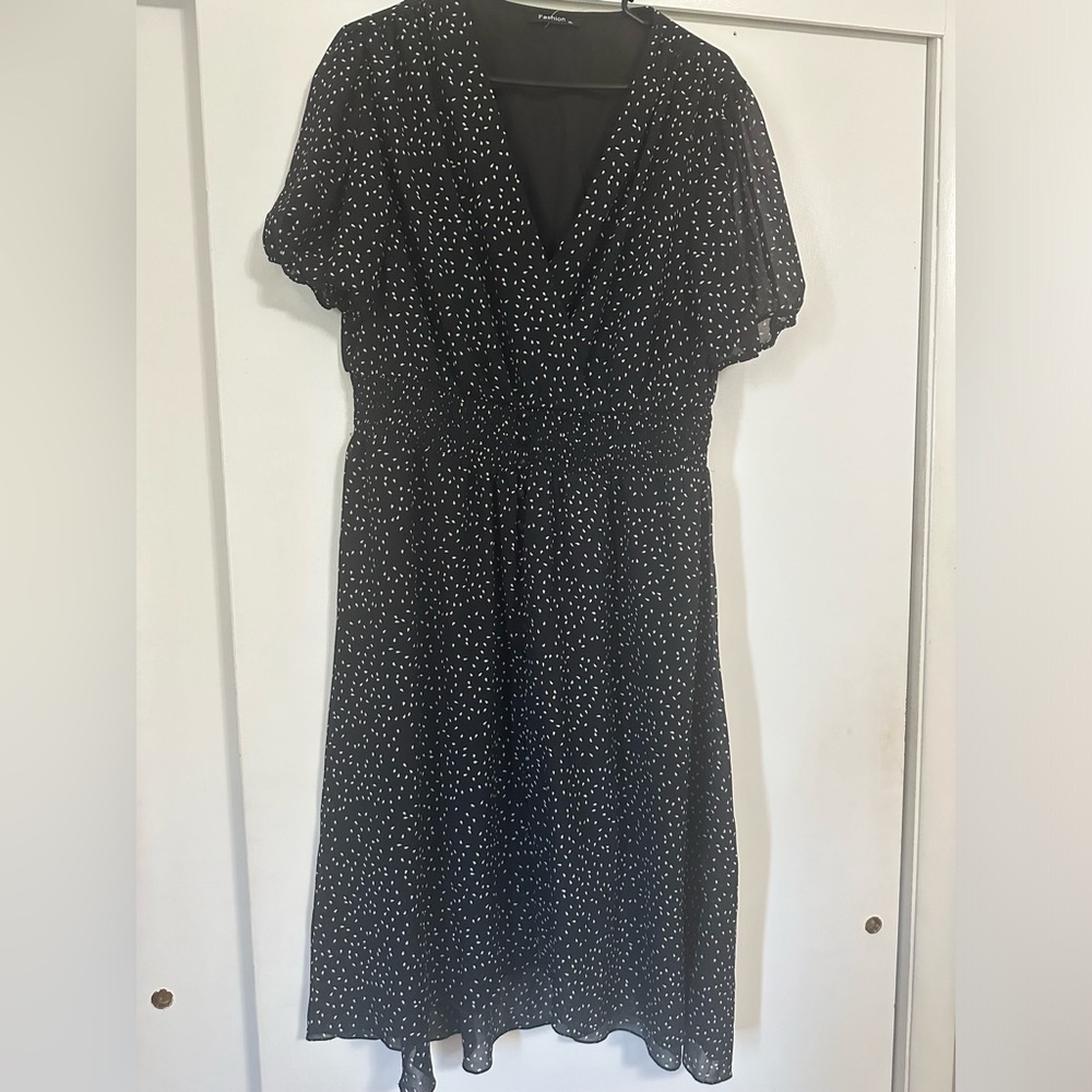 Black and White Midi Dress
